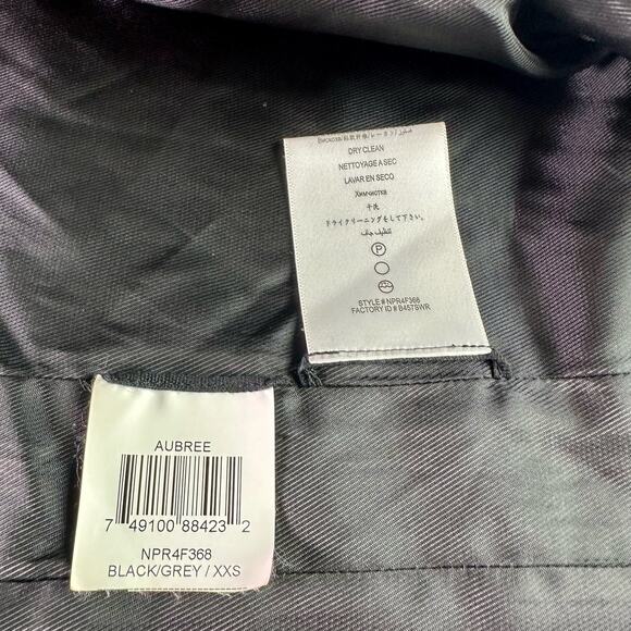 BCBGMaxAzria NWT Women's XXS Aubree Black & Gray Open Front Jacket Lined Fringe - Picture 6 of 11